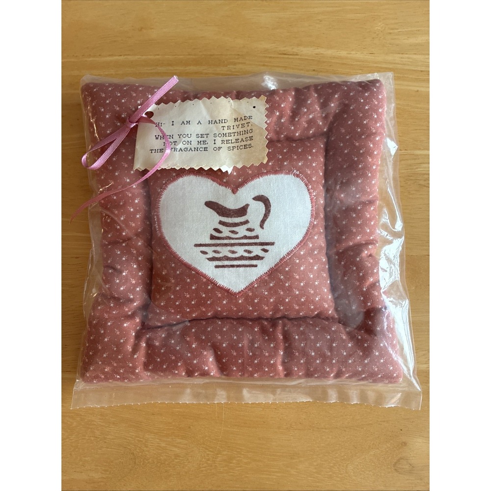 VTG Handmade Fabric Trivet Cottage Core Granny Core